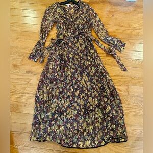 Gorgeous LK Bennett Elowen Dress in Roca Red Metallic Gold